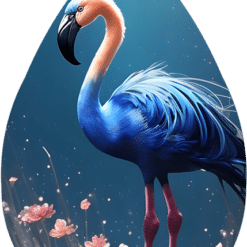 Blue Flamingo Teardrop Earrings - Render