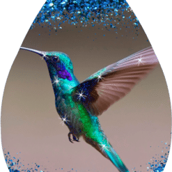 Blue Hummingbird Teardrop Earrings - Render