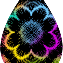 Black Rainbow Sunflower Tie Dye Abstract Teardrop Earrings - Render