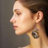 Earth Tones Abstract Teardrop Earrings - Lifestyle