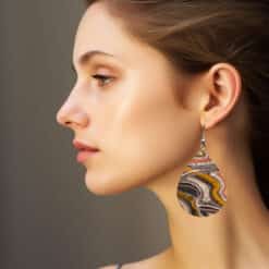 Earth Tones Abstract Teardrop Earrings - Lifestyle