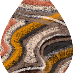 Earth Tones Abstract Teardrop Earrings - Render