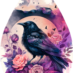 Gothic Raven Teardrop Earrings - Render