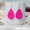Jewel Tone Pink Abstract Teardrop Earrings - Lifestyle