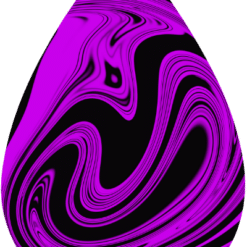 Trippy Black and Purple Abstract Teardrop Earrings - Render