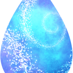 White Fairy Dust with Blue Background Abstract Earrings - Render