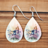 Butterfly Watercolour Floral Teardrop Earrings #2 - Lifestyle