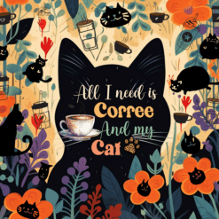 20oz Tumbler_ _All I need is coffee and my cat_ saying - Render