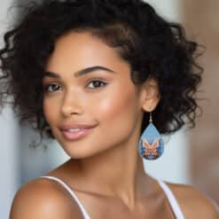 3D Butterfly Teardrop Earrings - Lifestyle