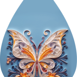 3D Butterfly Teardrop Earrings - Render