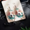 3D Paper Art Dog #2 Teardrop Earrings - Lifestyle