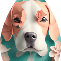 3D Paper Art Dog #2 Teardrop Earrings - Render