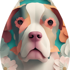 3D Paper Art Dog #3 Teardrop Earrings - Render