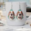 3D Paper Art Dog #4 Teardrop Earrings - Lifestyle