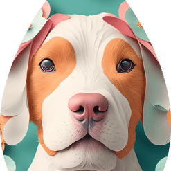 3D Paper Art Dog #5 Teardrop Earrings - Render