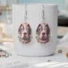3D Paper Art Dog #6 Teardrop Earrings - Lifestyle