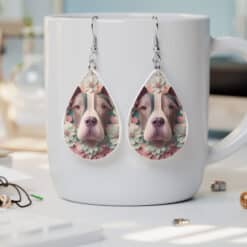 3D Paper Art Dog #6 Teardrop Earrings - Lifestyle