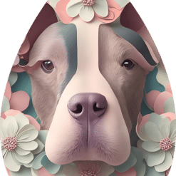 3D Paper Art Dog #6 Teardrop Earrings - Render