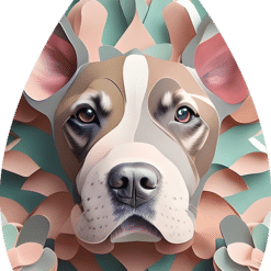 3D Paper Art Dog #7 Teardrop Earrings - Render