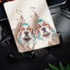 3D Paper Art Dog #8 Teardrop Earrings - Lifestyle