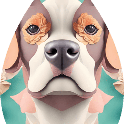 3D Paper Art Dog #8 Teardrop Earrings - Render