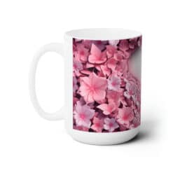 3D Pastel Pink Butterflies 15oz Mug - Left