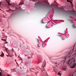3D Pastel Pink Butterflies 15oz Mug - Wrap