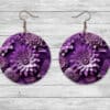 3D Purple Flowers Round Earrings #5 - Lifestyle