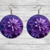 3D Purple Flowers Round Earrings #6 - Lifestyle
