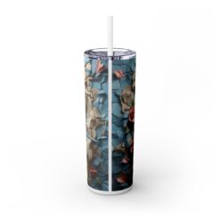 3D Shark Exiting Underwater Cave with Flowers 20oz Tumbler - Back