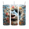 3D Shark Exiting Underwater Cave with Flowers 20oz Tumbler - Lifestyle