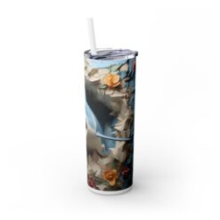 3D Shark Exiting Underwater Cave with Flowers 20oz Tumbler - Right