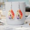 August Birth Month Gladiolus Teardrop Earrings - Lifestyle
