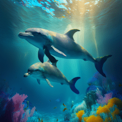 Beautiful Dolphins Swimming Underwater 15oz Mug - Render
