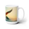 Black and White Soaring Spring Bird 15oz Mug - Right