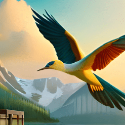 Black and White Soaring Spring Bird 15oz Mug - Wrap