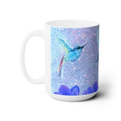 Blue Hummingbirds Portrait 15oz Mug - Left