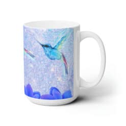 Blue Hummingbirds Portrait 15oz Mug - Right
