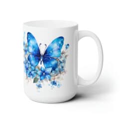 Bright Blue Butterflies 15oz Mug - Right