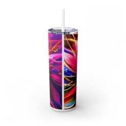 Bright Neon Pink Flower Abstract 20oz Tumbler - Back