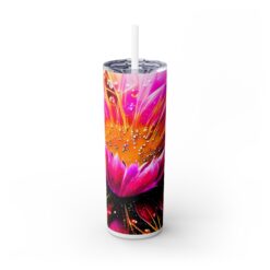 Bright Neon Pink Flower Abstract 20oz Tumbler - Front