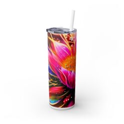 Bright Neon Pink Flower Abstract 20oz Tumbler - Left