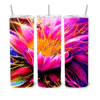 Bright Neon Pink Flower Abstract 20oz Tumbler - Lifestyle