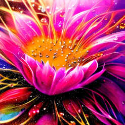 Bright Neon Pink Flower Abstract 20oz Tumbler - Render