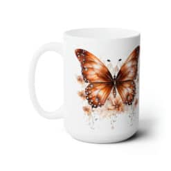 Brown Butterflies 15oz Mug - Left