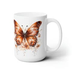 Brown Butterflies 15oz Mug - Right