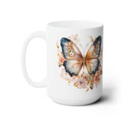 Brown and Blue Butterflies 15oz Mug - Left