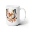 Brown and Blue Butterflies 15oz Mug - Right