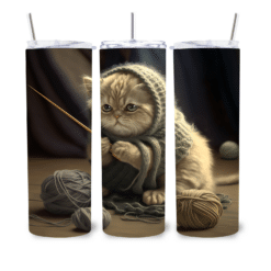 Cat Knitting 20oz Tumbler - Lifestyle