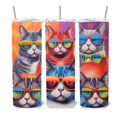 Cats with Sunglasses 20oz Tumbler - Lifestyle
